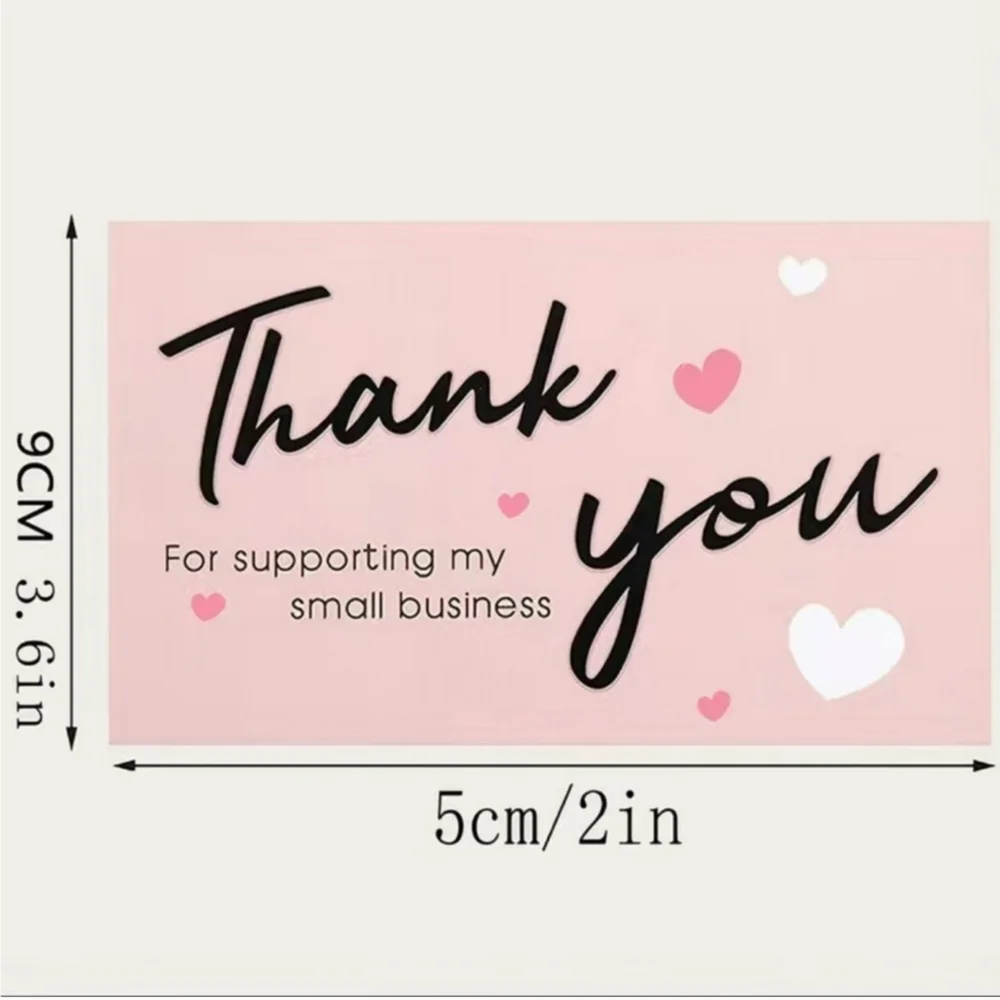 Bundled 50 Cards & 500 Thank You for Supporting My Business Stickers